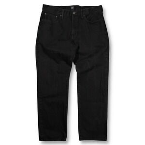 GAP‎ Denim Black Straight Fit Jeans Pants Men's 34x30